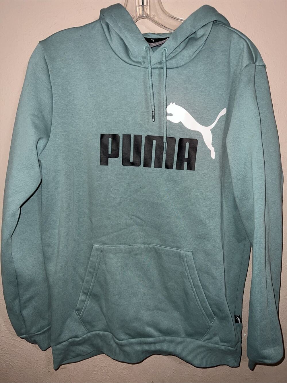 Puma Classics Pullover Hoodie Mens Size S Green EUC